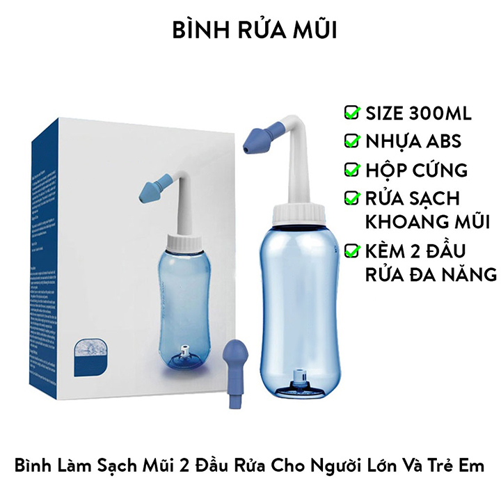 Bình Rửa Mũi 300ml. Bình Xịt Vệ Sinh Mũi Ngăn Ngừa Viêm Mũi, Viêm Xoang