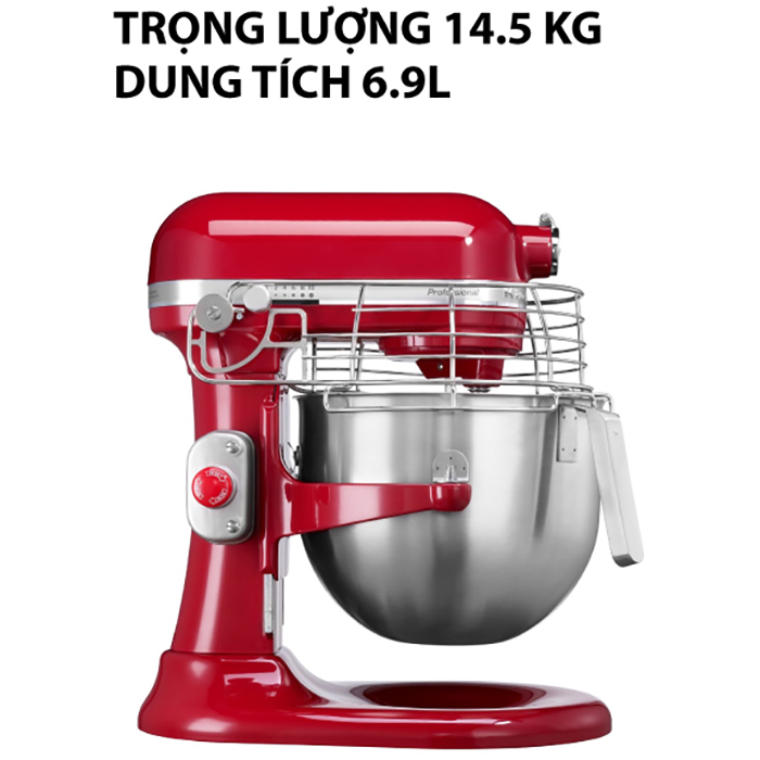 Máy Trộn Bát Nâng Chuyên Nghiệp KitchenAid 5KSM7990XEER (6.9L) - Đỏ - Hàng Chính Hãng