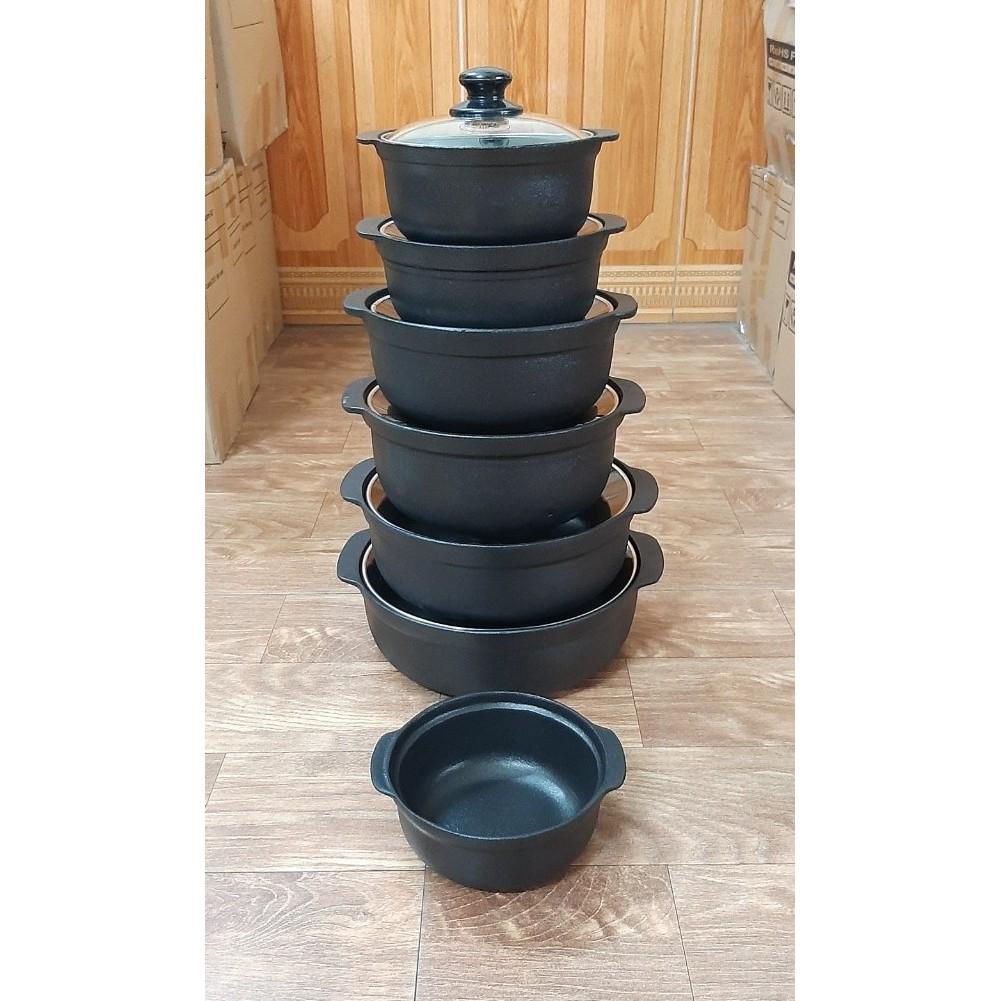 NỒI GANG CHỐNG DÍNH KHO THỊT CÁ , NẤU LẨU ĐK 15,5-27CM