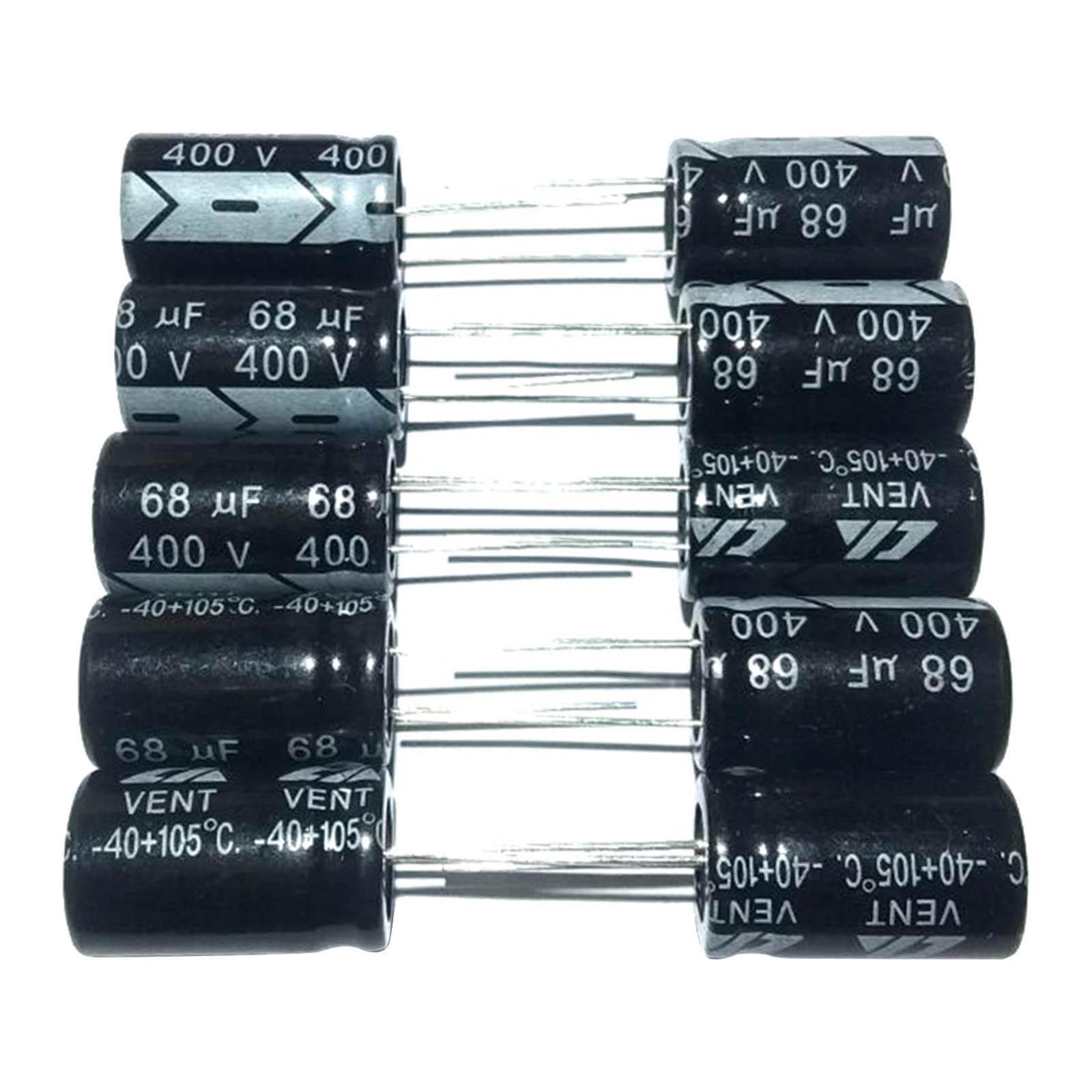 10 Pieces Electrolytic Capacitors, Radial Long Leads Electronic Component Set