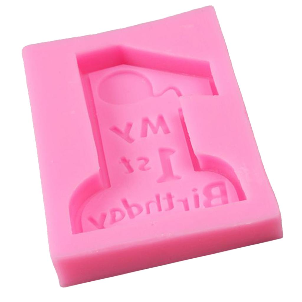 Silicone Number One Mold for Fondant Making Baby Birthday Cake Decor Mould