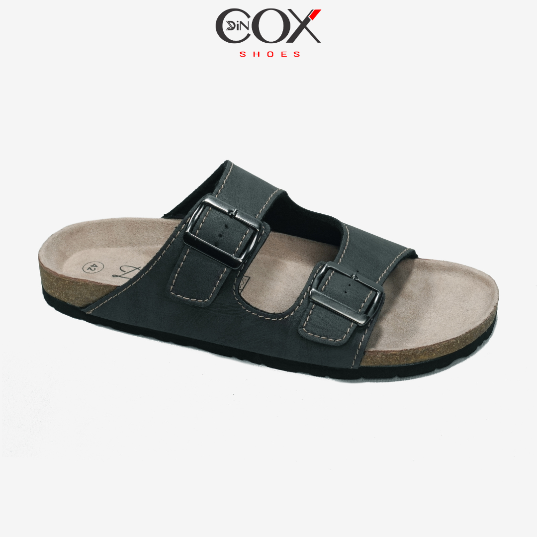Dép Đế Trấu Nam 2 Khóa Charcoal DC01 Dincox