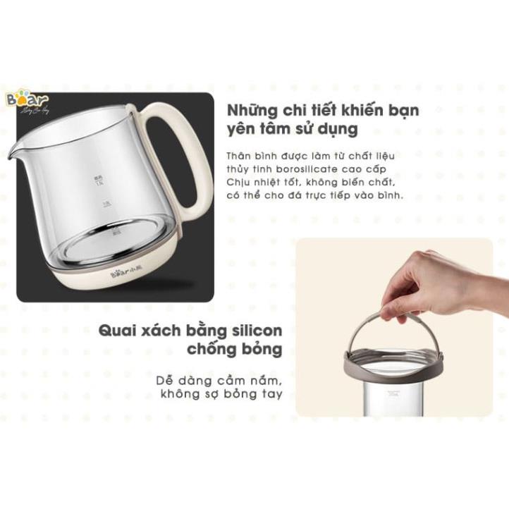 Máy pha trà thủy tinh dung tích 1,5L nhỏ gọn tiện lợi, Ấm trà dưỡng sinh đa năng YSH-C15Q5. BH 12 tháng