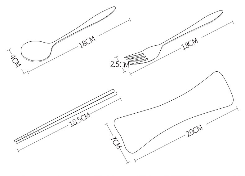 Bộ đũa thìa dĩa inox có túi đựng gọn nhẹ tiện dụng cho việc ăn uống cắm trại, du lịch, nhà bếp