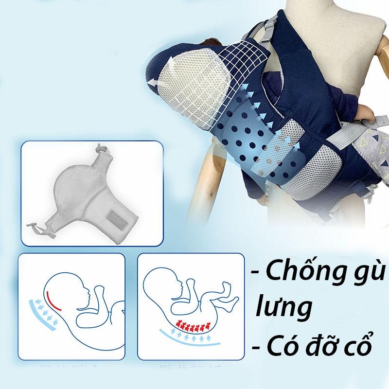 Địu em bé đa năng, địu trẻ em đa năng cao cấp 12 tư thế, dây đai mềm mại giúp cha mẹ đỡ đau mỏi vai, gáy hơn khi bồng bé