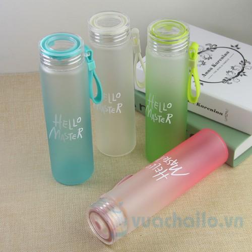 Chai đựng nước thủy tinh Hello Master 400ml&amp;480ml , bình thủy tinh đựng nước Hello Master mẫu mới