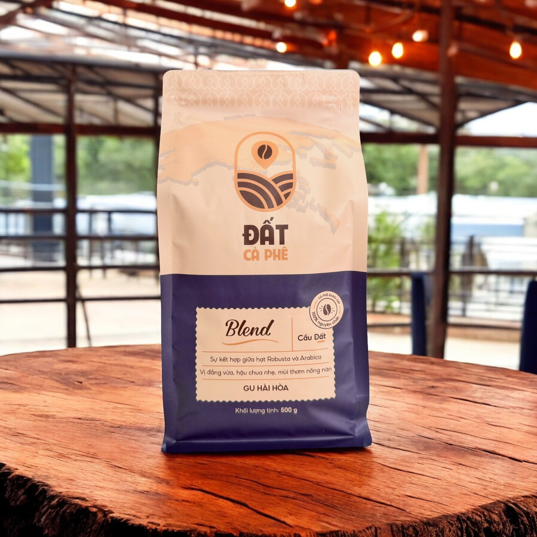 Cà Phê Blend Nguyên Chất Đất Cà Phê 500g - 70% Robusta &amp; 30% Arabica | Pure Coffee Blend - Gu Hài Hòa