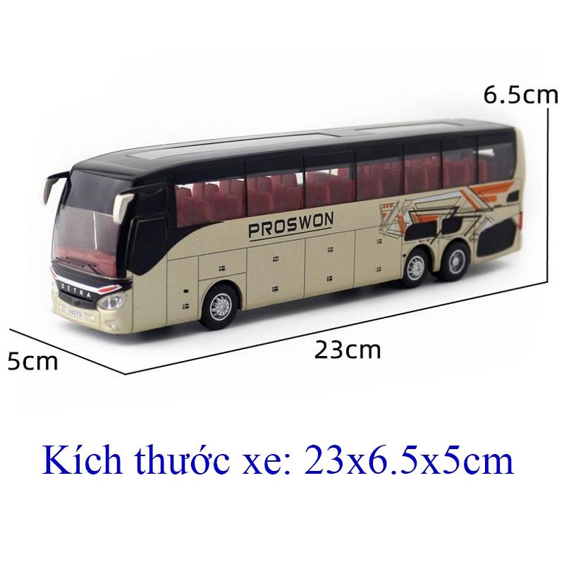 Mô hình xe bus chở khách hạng thương gia bằng hợp kim có nhạc và đèn mở được tất cả cánh cửa