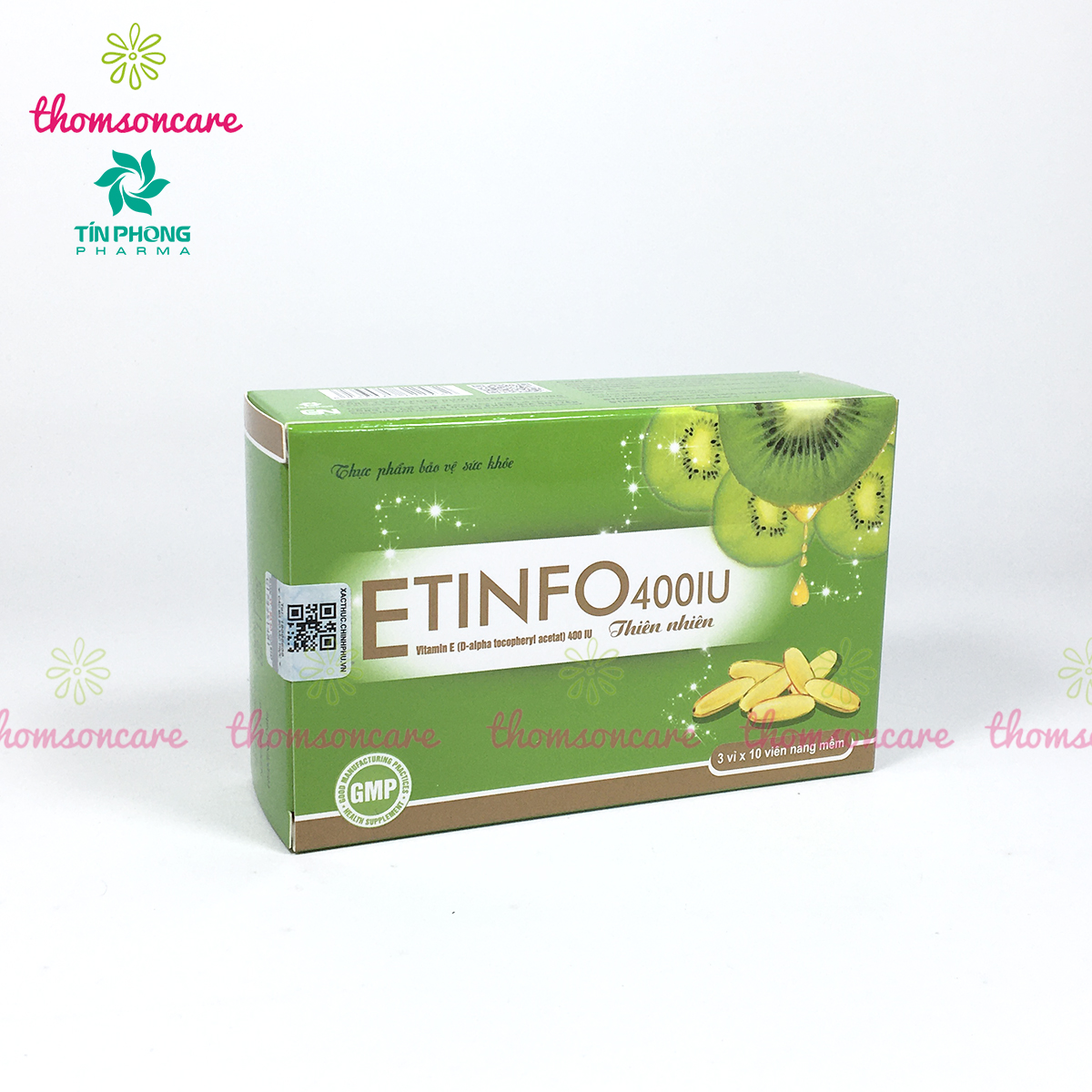 Viên uống Vitamin E 400 IU - Bổ sung vitaminE tự nhiên, giúp đẹp da, ngăn ngừa lão hóa - Etinfo Hộp 30 viên