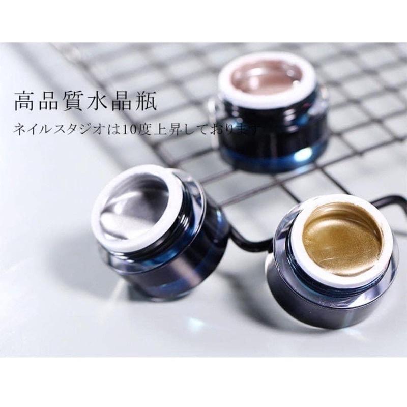 Gel metal vẽ móng nail 2 màu cơ bản vàng và bạc, gel vẽ inox hũ 8g siêu đặc