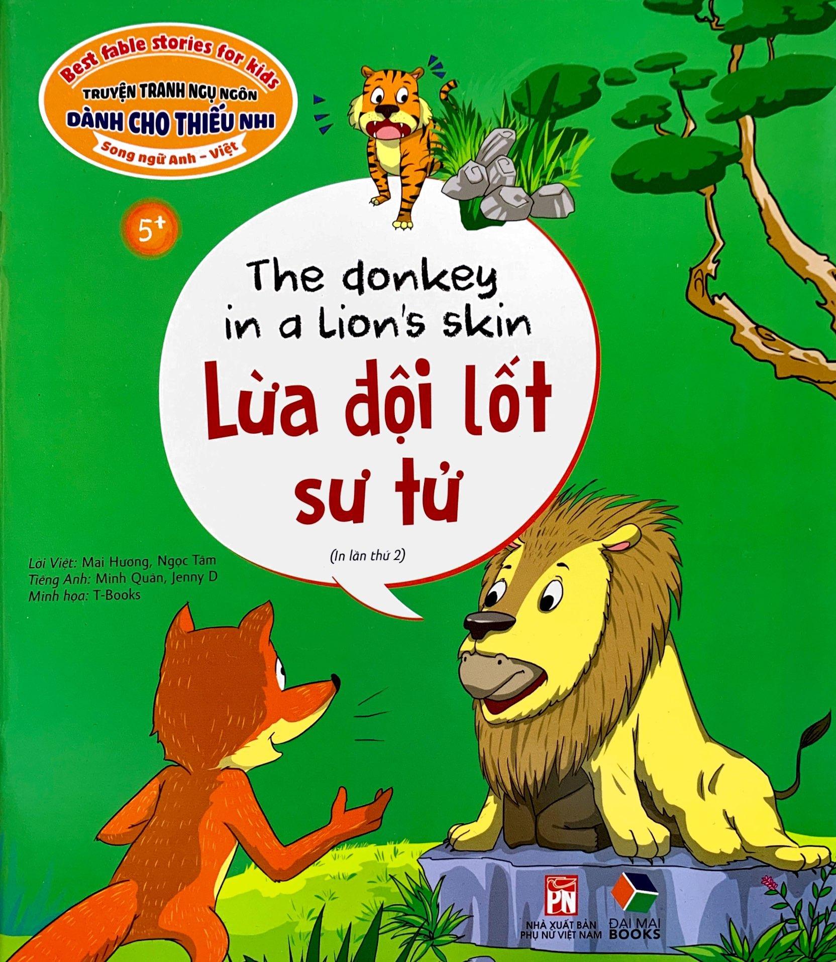 Truyện Tranh Ngụ Ngôn Dành Cho Thiếu Nhi Song Ngữ Anh-Việt - Lừa Đội Lốt Sư Tử
