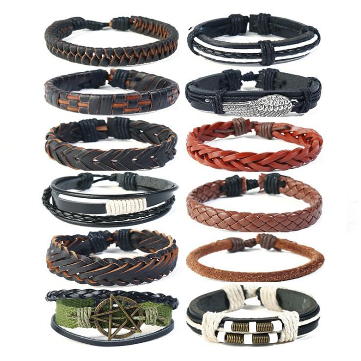 BỘ 12 VÒNG ĐEO TAY NAM NỮ DA HANDMADE