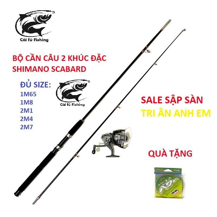 Bộ Cần 2 Khúc Đặc SHIMANO Scabard và Máy CL6000+Tặng Cước Daiwa, Cần 2 Khúc Bạo Lực_Cái fù Fishing