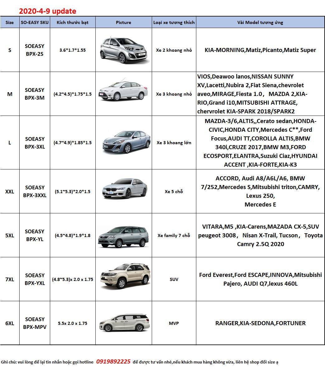 [Ford Everest] Bạt Phủ xe Ô Tô, Bạt phủ xe hơi - áo trùm che phủ xe  4 chỗ đến 7 chỗ BPX
