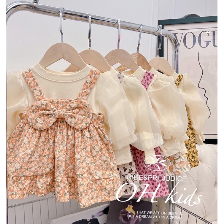 Set váy hoa kèm áo cho bé gái từ 8-18kg (1-4 tuổi)