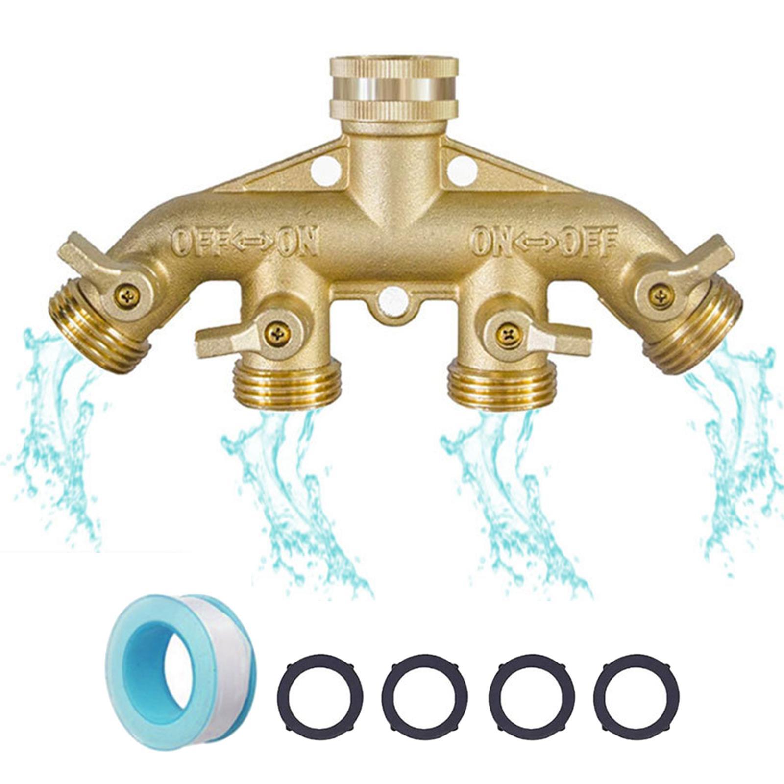 Garden Hose Splitter 3/4" Thread Brass for House Cleaning Pets Showering