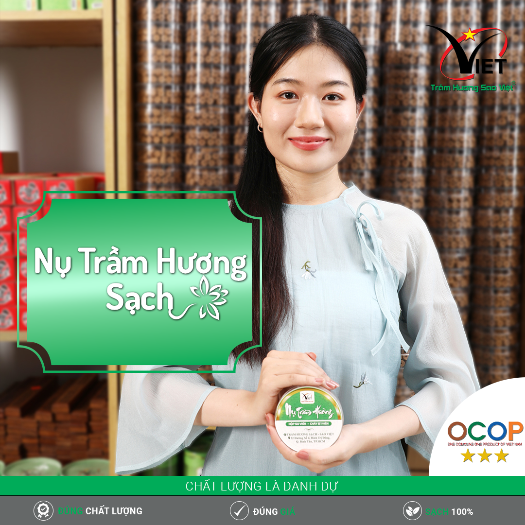 Nụ trầm hương sạch - Sao Việt - ít khói - cháy 12 phút - hương thơm thanh khiết dịu nhẹ, khử uế, thanh lọc
