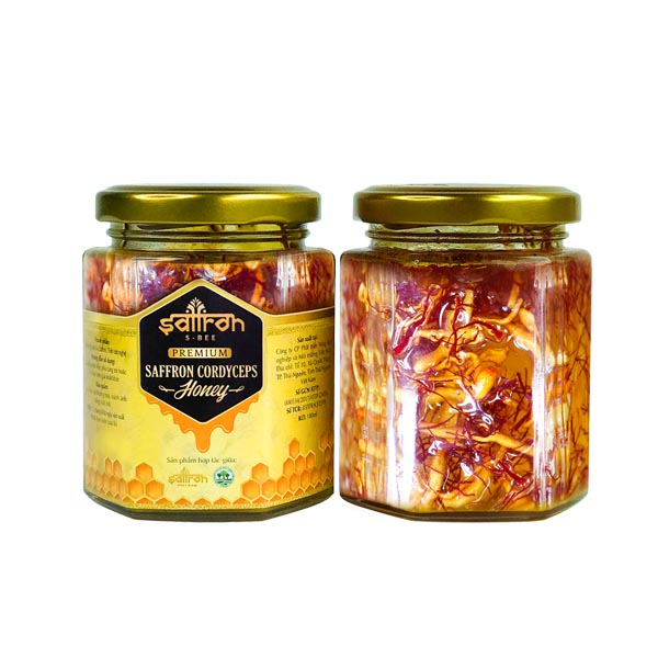 Set quà tặng nhụy hoa nghệ tây Saffron Salam 1G + Đông trùng hạ thảo + Mật ong Saffron đông trùng hạ thảo