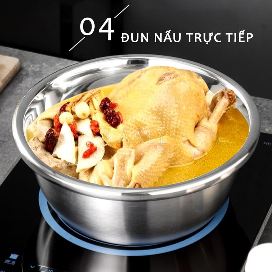 Bộ Bào Nạo Rau Củ Kiêm Rổ Và Chậu Inox Cao Cấp Đa Năng Tiện Dụng