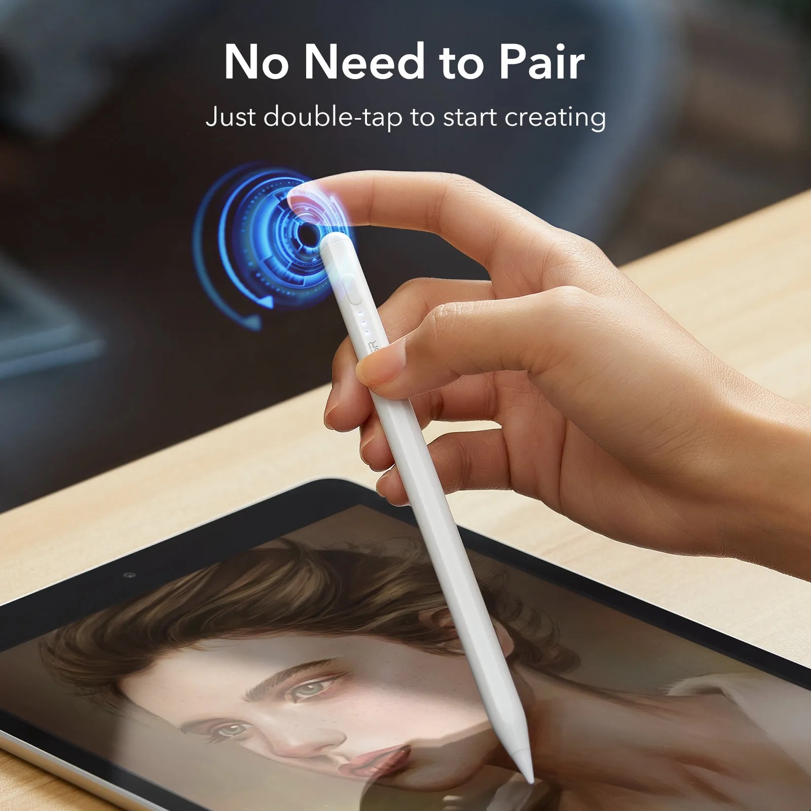 ESR Digital iPad Stylus Bút Cảm Ứng Cho iPad Để Viết, Vẽ Chính Xác với Ngòi Bút dễ dàng thay thế - Hàng Chính Hãng
