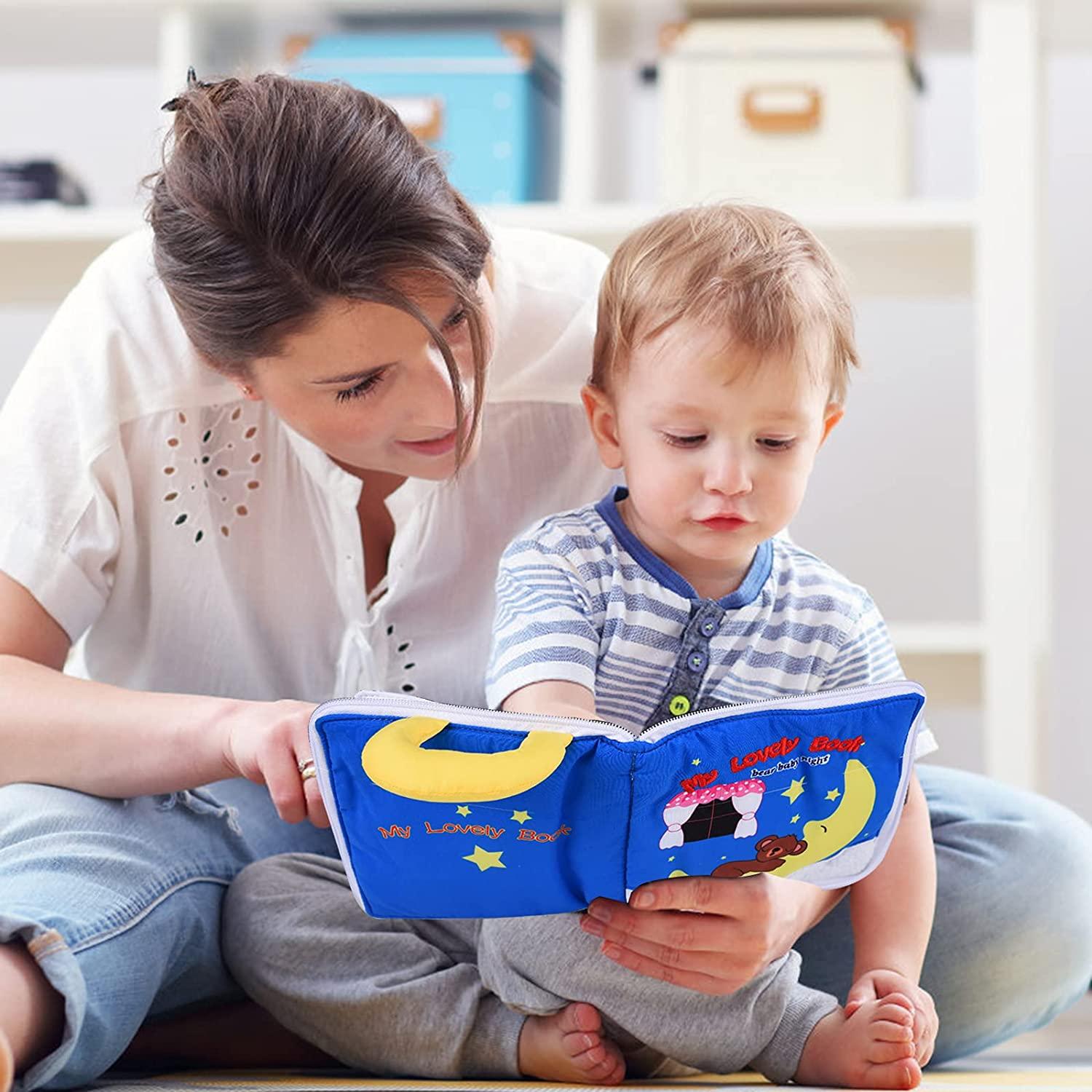 Sách vải trẻ em, sách trong vải mềm cho em bé, sách tương tác trong 3D Fabric Đồ chơi học thức đánh thức cho trẻ nhỏ, Phát triển trí thông minh cho bé em bé