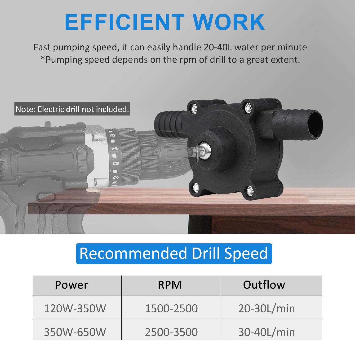 Portable Drill Pump Self Priming Oil Fluid Water Transfer Pump Emergency Bilge Pump Watering Fish Tank Pump for All