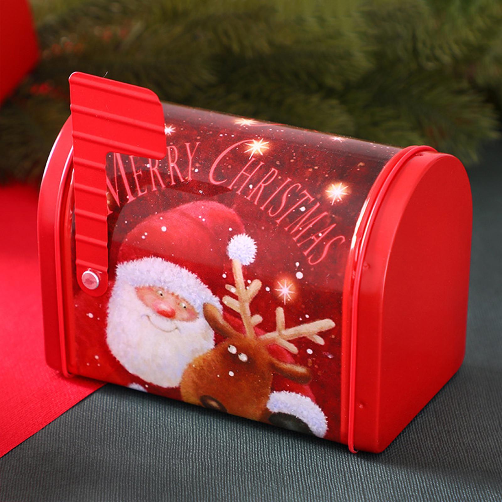 2 Christmas Cookie Tin Box for Kitchen Ornament Holidays Santa Claus