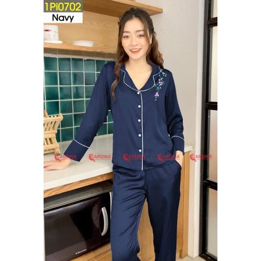 Bộ Pijama CARDINA Lụa Nhật Cao Cấp(Xả kho cắt Lỗ)