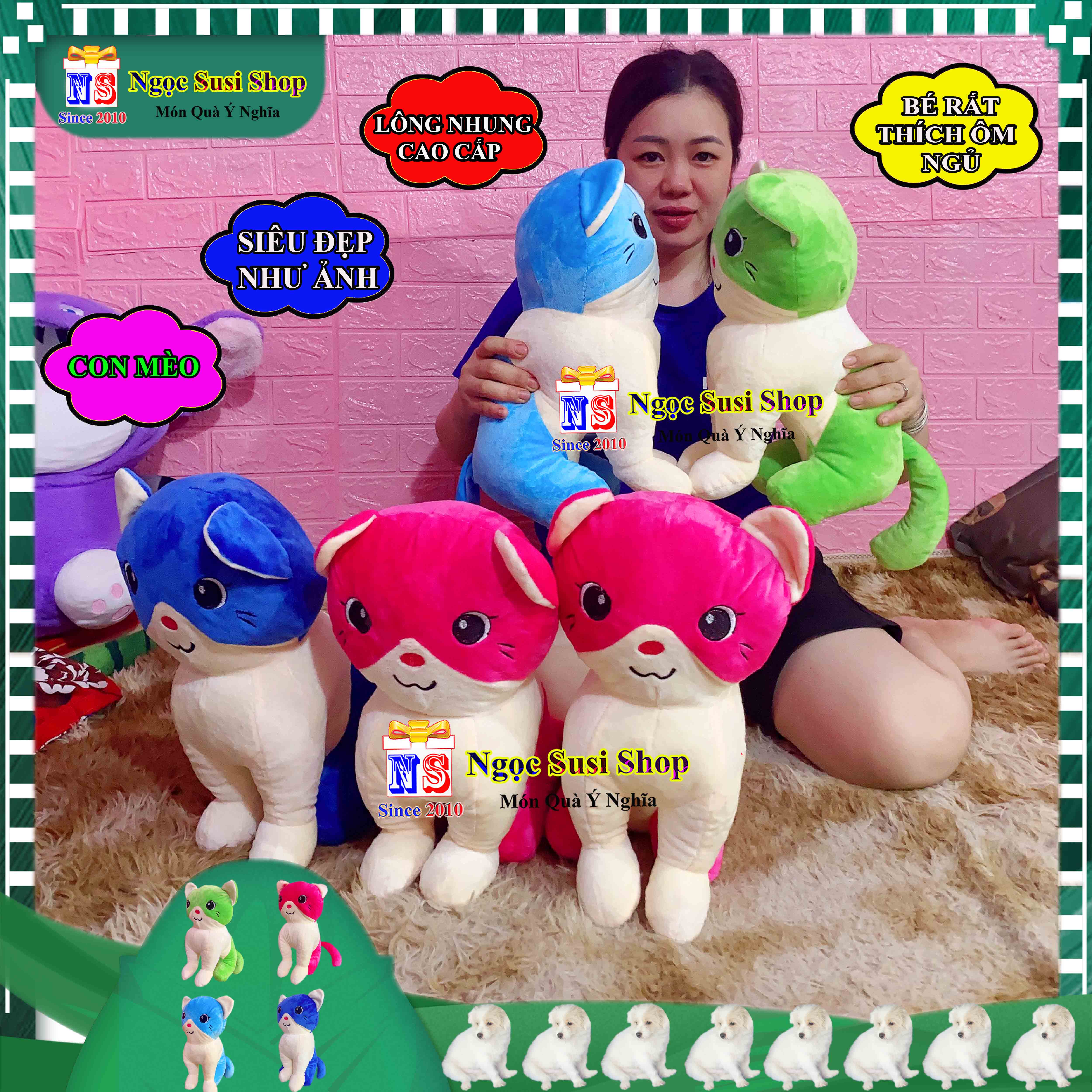 GẤU BÔNG CON MÈO NGỒI RẤT DỄ THƯƠNG DÀNH CHO BÉ YÊU HÀNG ĐỘC - GIAO NGẪU NHIÊN MÀU