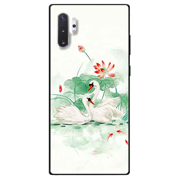 Ốp lưng in cho Samsung Note 10 Plus Mẫu Đôi Thiên Nga