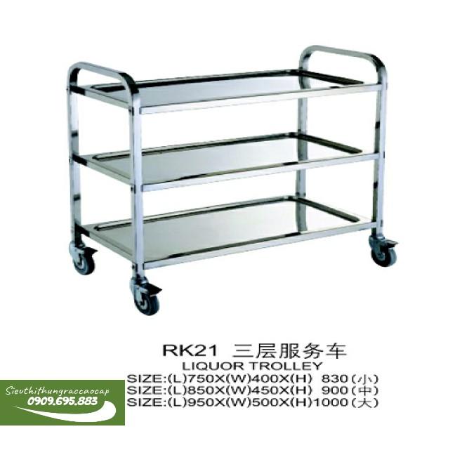 xe đẩy inox 3 tầng 950*500*950 mm