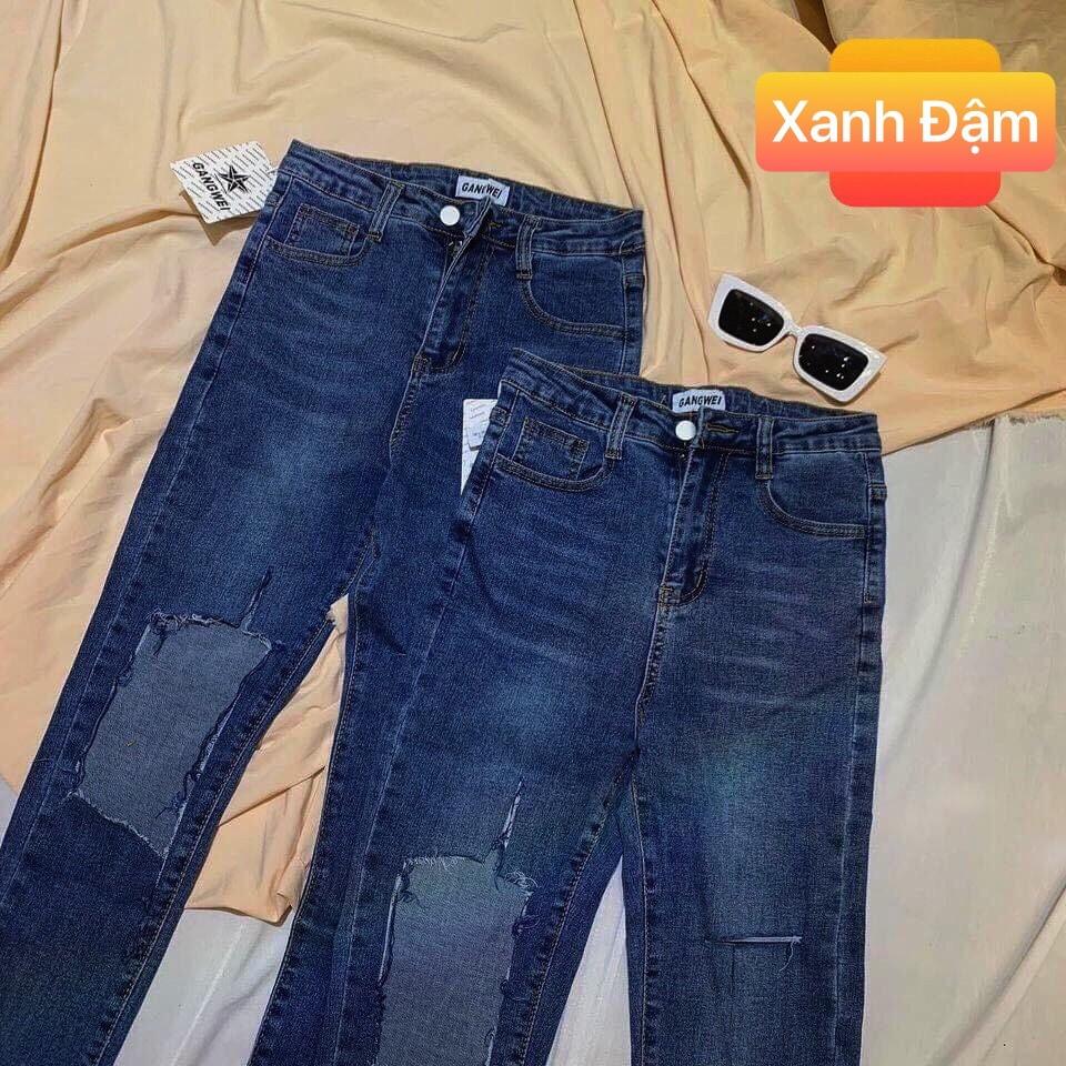 Quần jean nữ Rách Gối Co Giãn