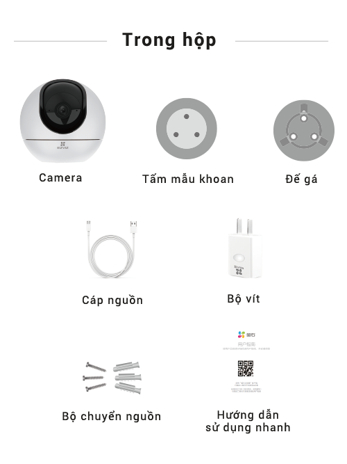 Camera Wifi Trong Nhà Ezviz H6 3K 5MP AI Thông Minh, Đàm Thoại 2 Chiều - Hàng chính hãng