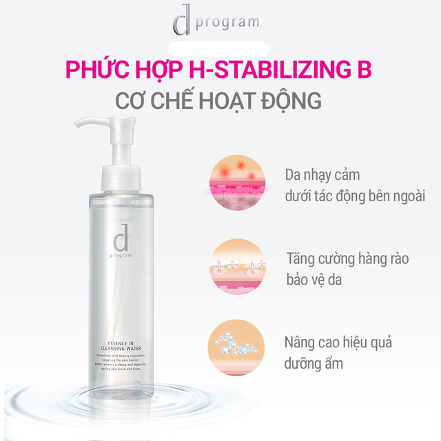 Nước tẩy trang D Program dưỡng da Essence In Cleansing Water 180ml