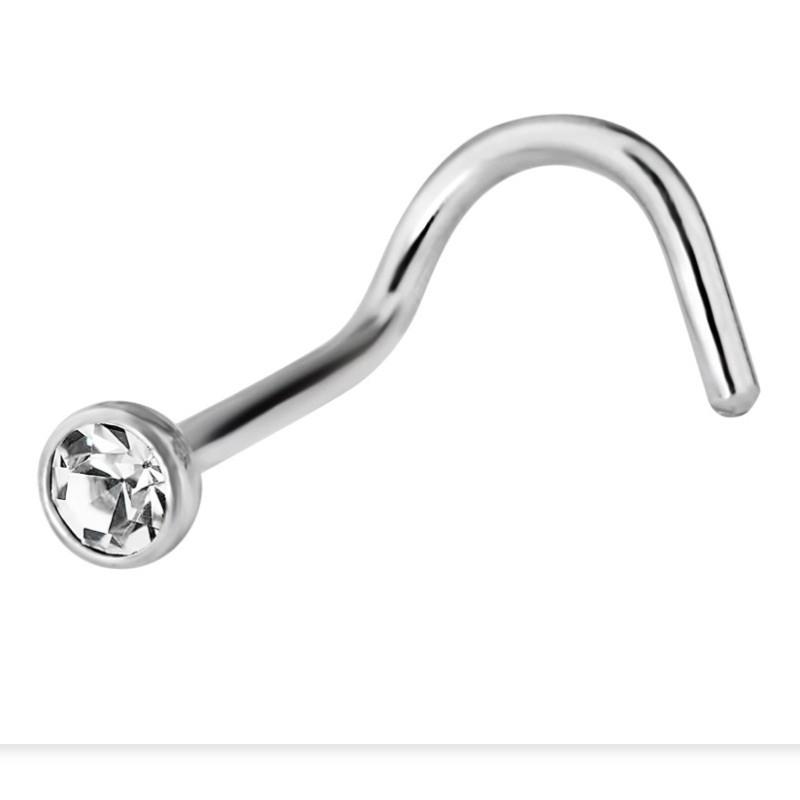 1 chiếc Khuyên mũi đính đá bằng thép y tế Đẹp