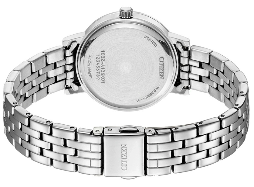Đồng Hồ Nữ Citizen Pin-Quartz Đính Đá Swarovski Dây Thép Không Gỉ EL3100-55W - Mặt Hồng (31mm)