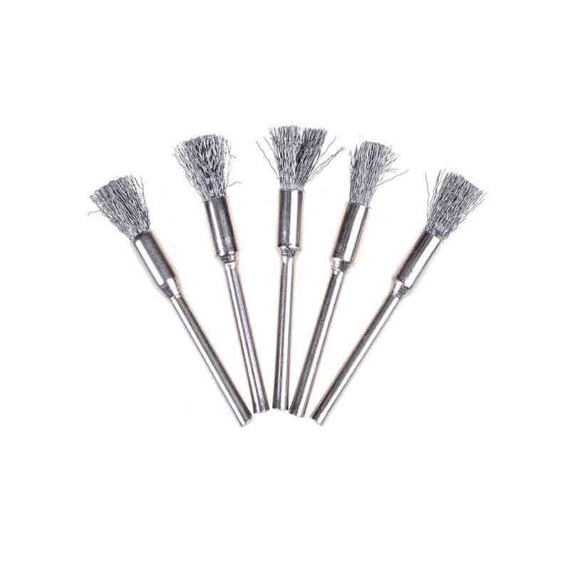Bộ 5 Chổi Đánh Gỉ Trục 3mm Sợi Thép