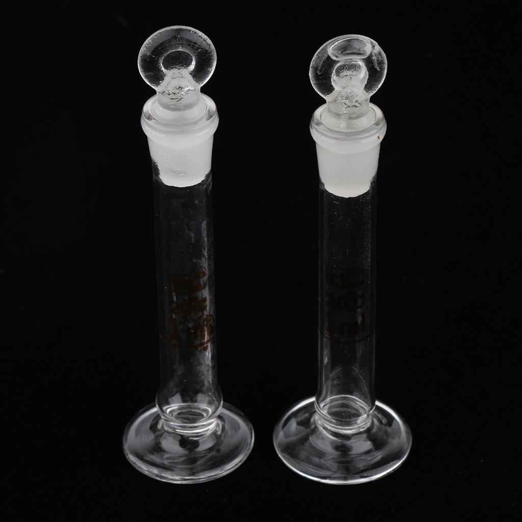 Set Of 4x Micro Volumetric Flask With Base, Ground Stopper, and Permanent graduation line easy to read