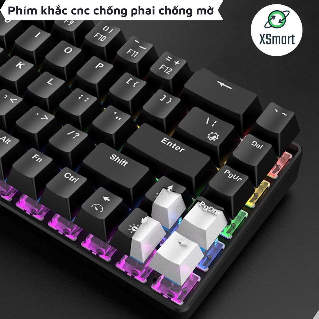 Bàn Phím Cơ Bluetooth Không Dây Có Đèn LED Nhiều Chế Độ XSmart X650 GTR PRO Pin Sạc Kết Nối Điện Thoại Máy Tính Laptop PC - Hàng Chính Hãng