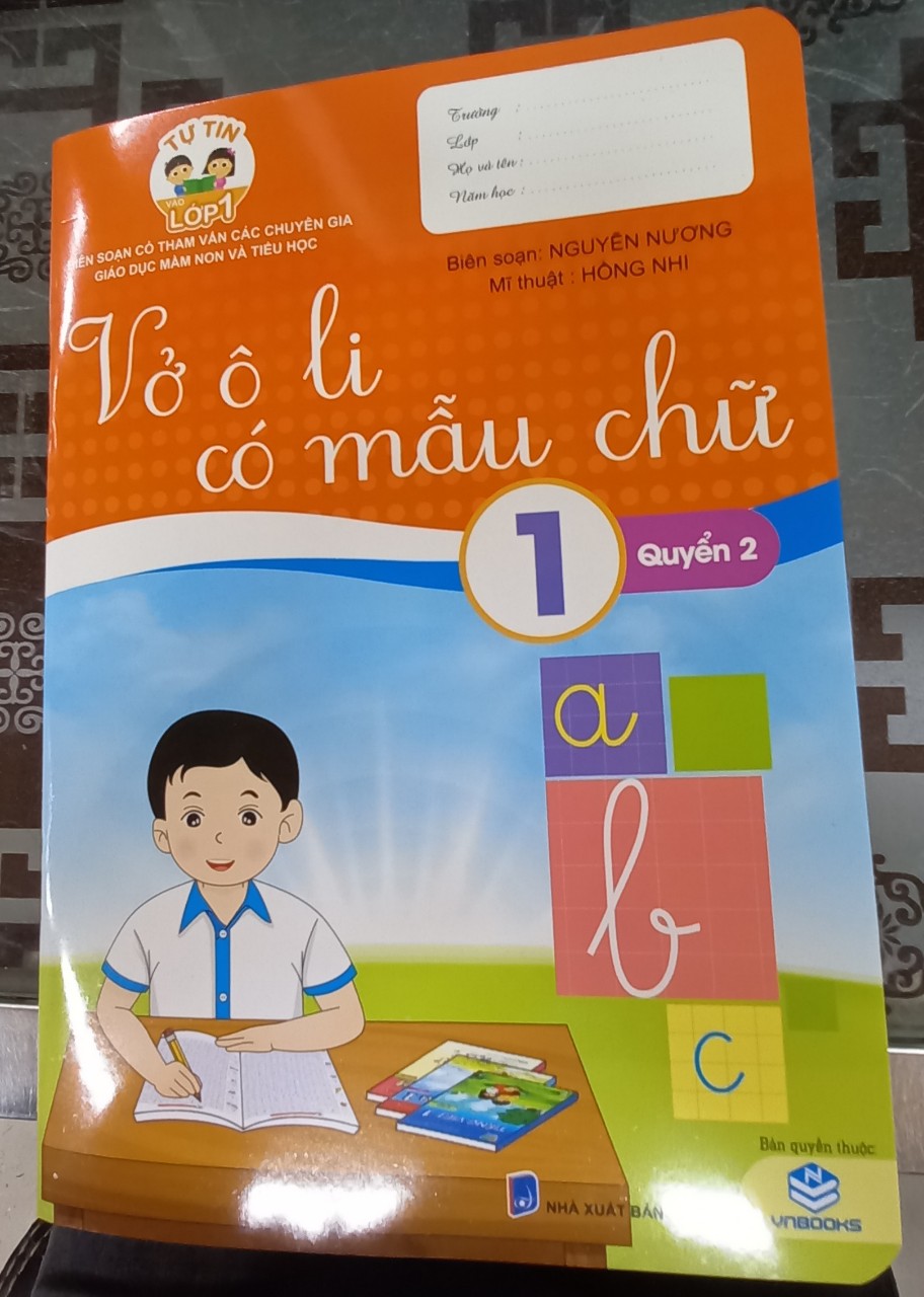 Combo 3 cuốn (vở ô li có mẫu chữ quyển 1, quyển 2, vở ô li tập tô tập viết chữ hoa)