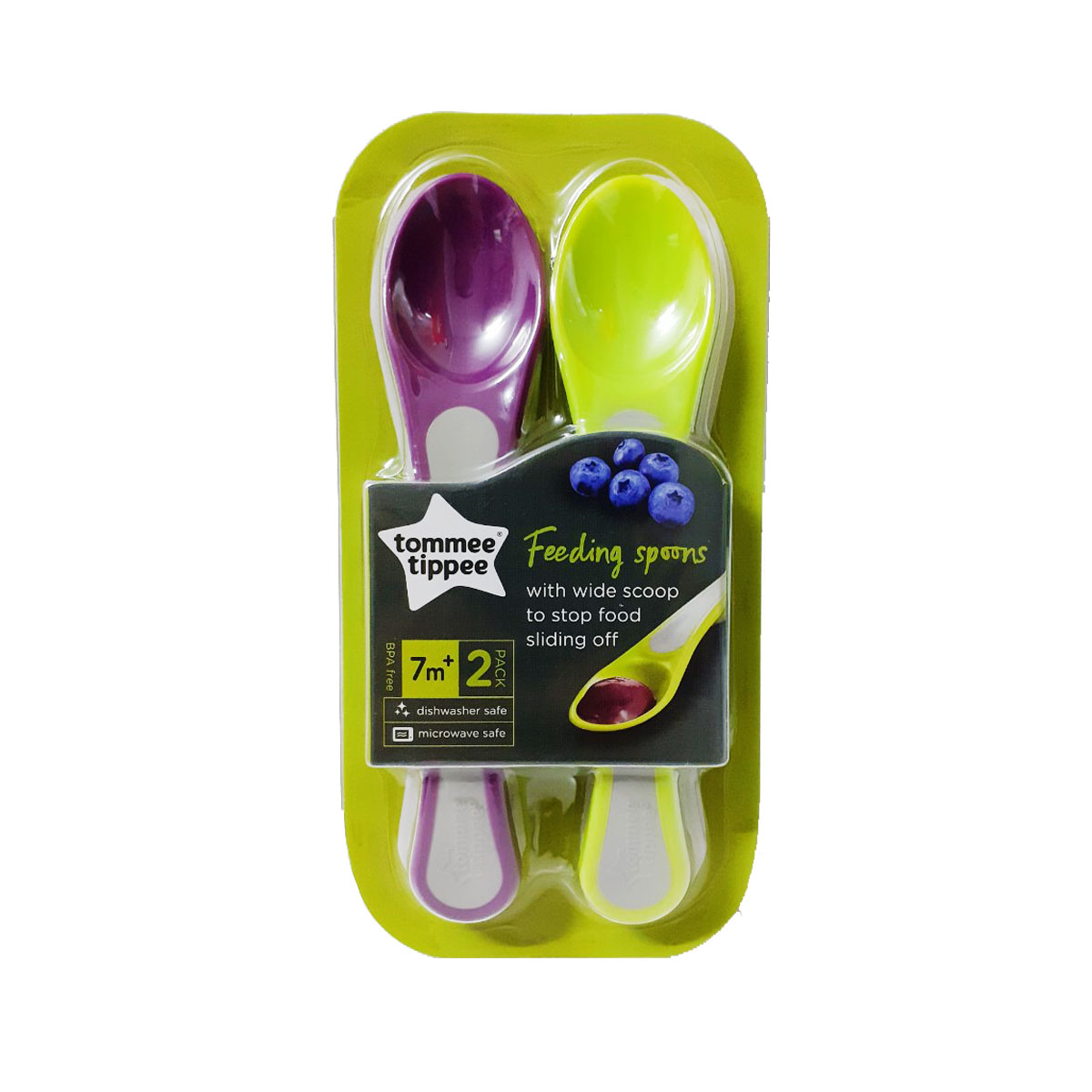 Thìa ăn dặm cho bé Tommee Tippee từ 7 tháng (set 2 thìa) - Feeding Spoon - Màu Tím/ Xanh lá