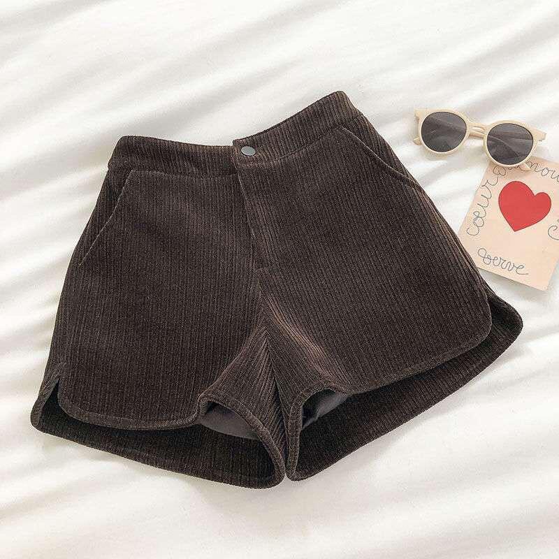 9861. QUẦN SHORT NHUNG LƯNG CAO ỐNG RỘNG BASIC