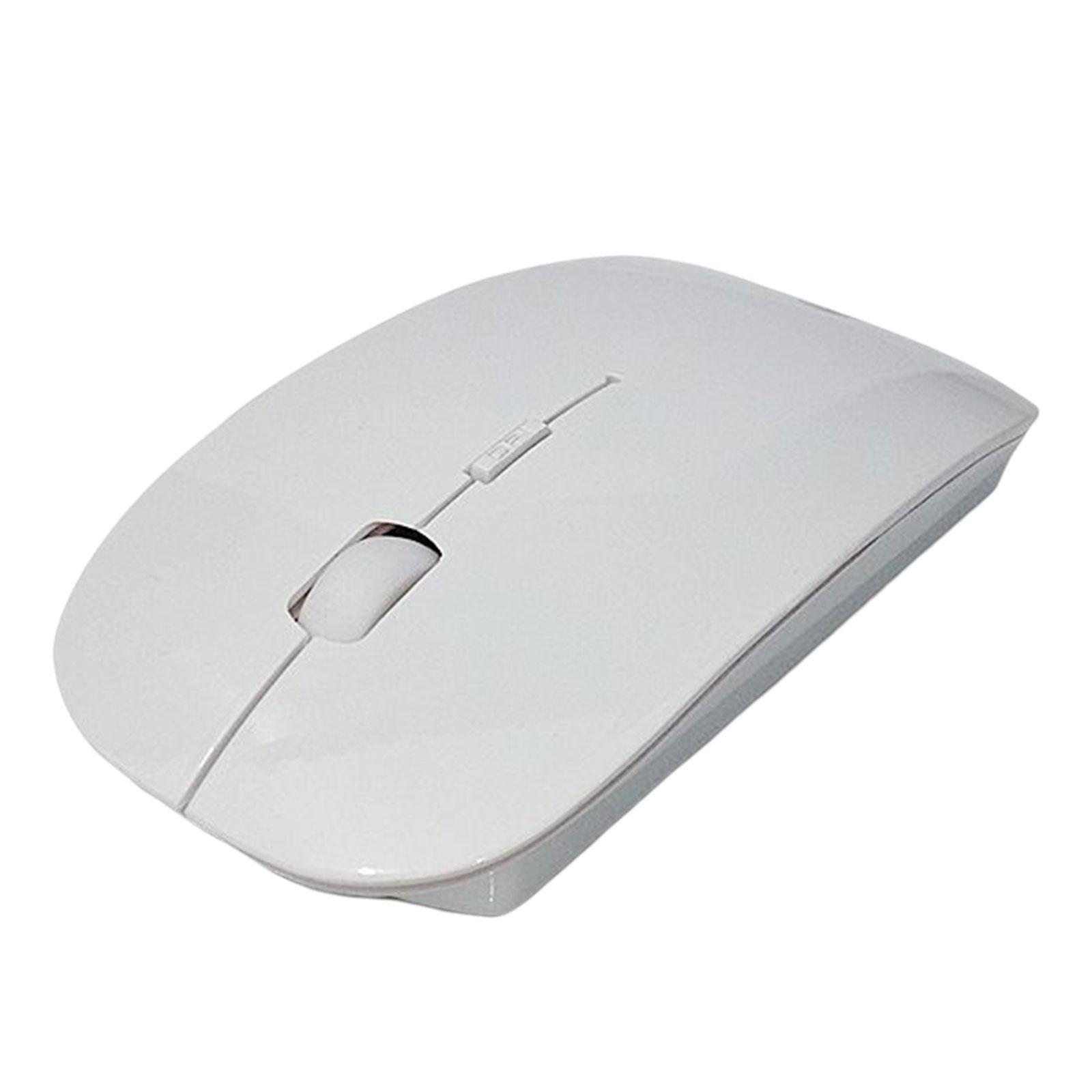 Portable 2.4G Wireless Mouse Mute Click for Computer Desktop Notebook White