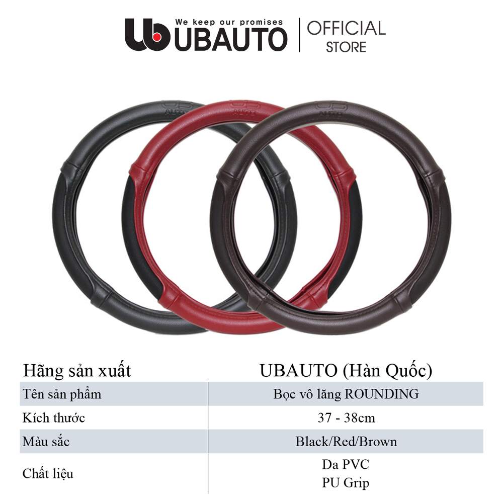Bọc vô lăng xe ô tô da PU cao cấp chính hãng giá tốt UBAUTO phù hợp các dòng xe có vô lăng 36-38cm