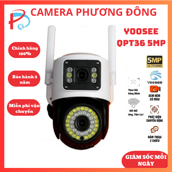 Camera Wifi Yoosee 2 Mắt Xem 2 Màn Hình Cùng Lúc Ngoài Trời - Hàng Nhập Khẩu - Camera Thẻ 32Gb