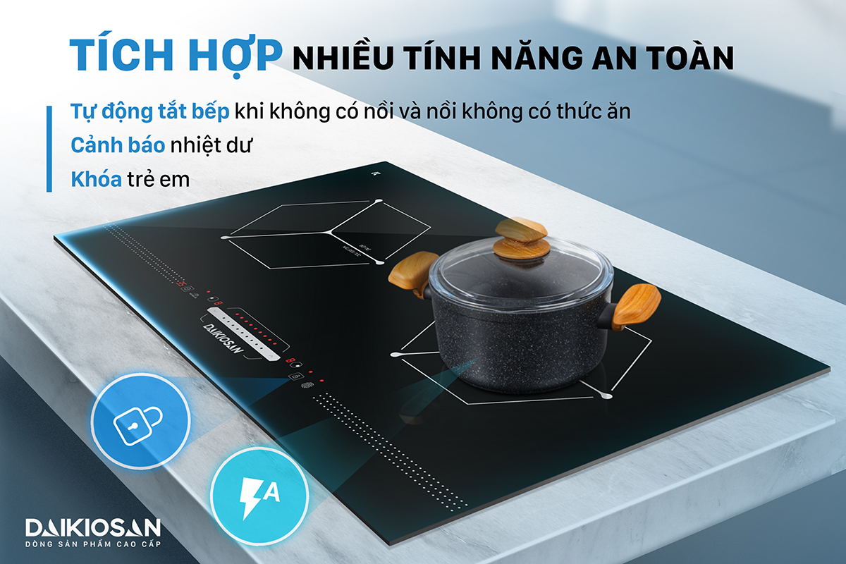 Bếp từ đôi Daikiosan DKT-200002 Hàng Chính Hãng