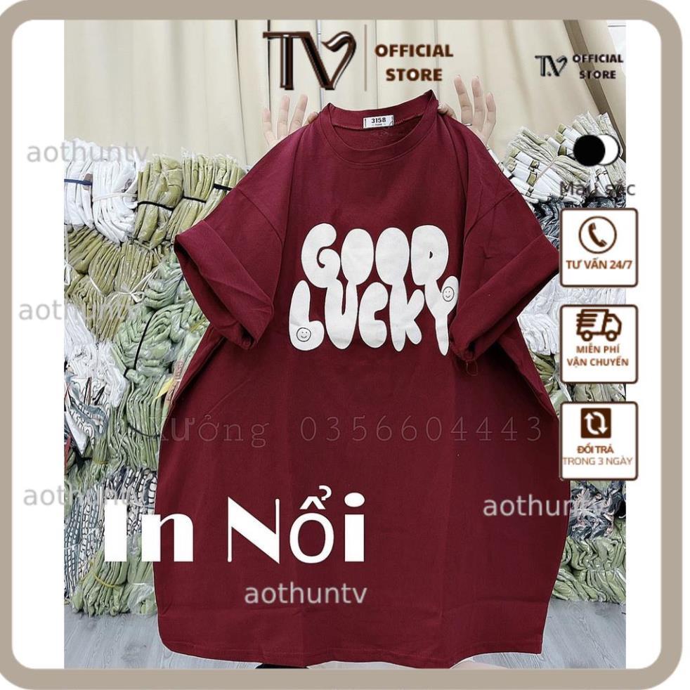 Áo thun nữ ATV  Áo Phông 3158, Áo Thun Dáng Rộng Dấu Quần Unisex Tay Lỡ Nam Nữ