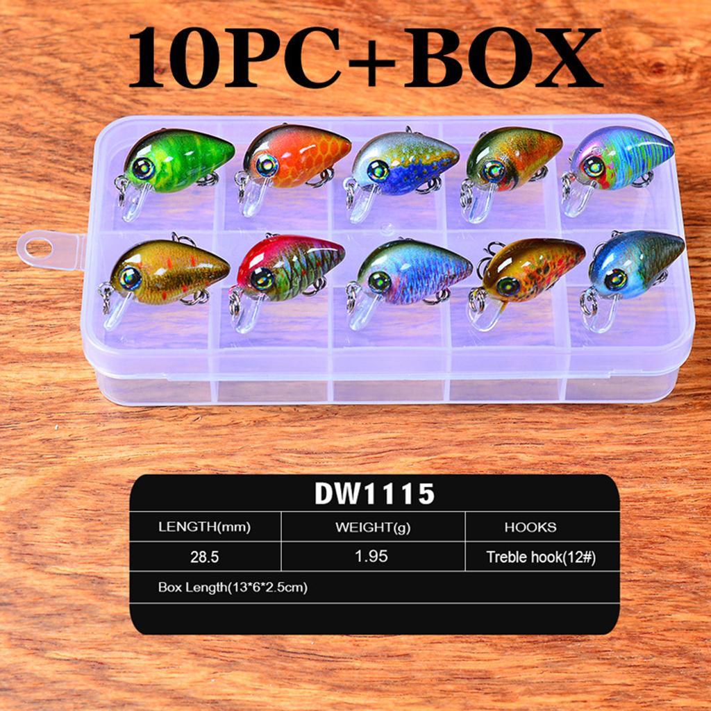 Floating Fishing Lures Hard Bait Micro Crankbait Bass Pike Minnow Baits Hook