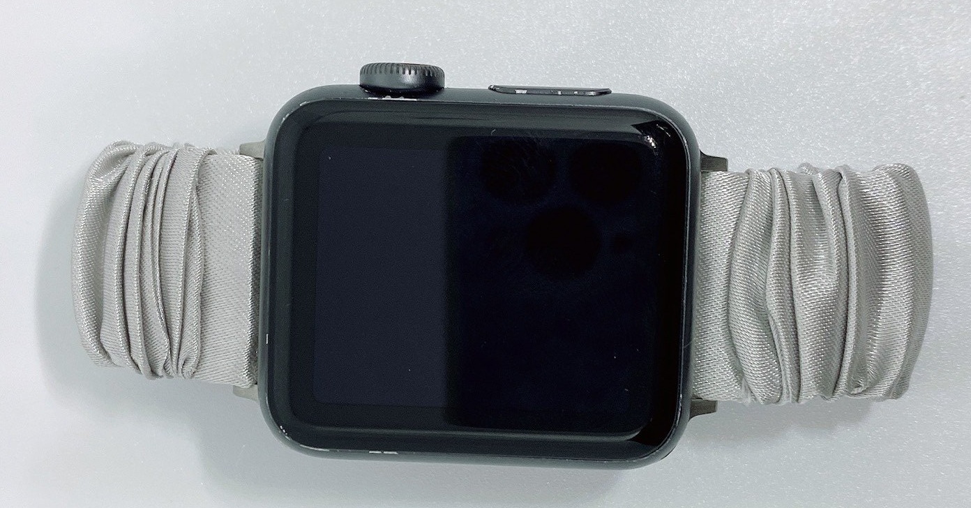 Dây đeo nữ Scrunchie vải phi lụa dây đeo đồng hồ kim, dây đeo đồng hồ Apple watch sang trọng