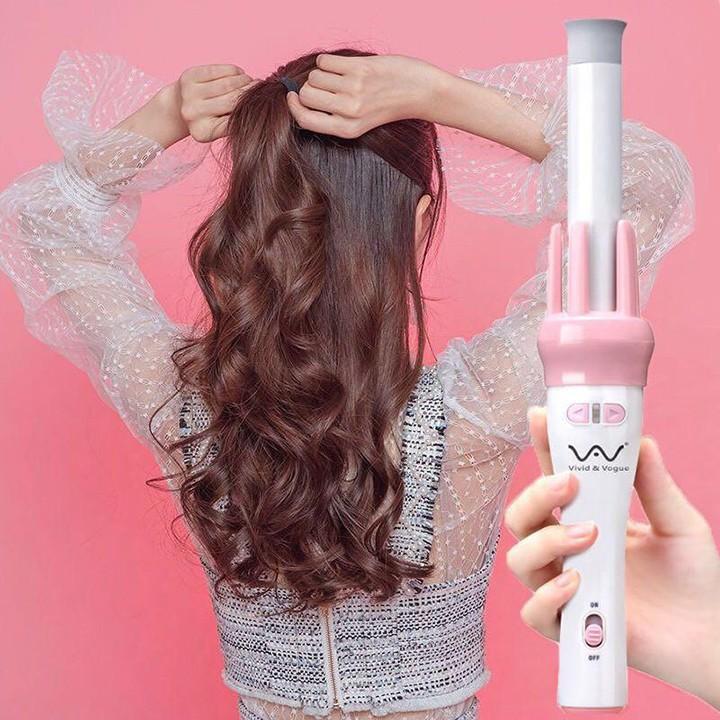 Máy uốn tóc tự xoay,Máy uốn tóc tự động xoay 360 độ, Làm xoăn dễ dàng, nhanh chóng